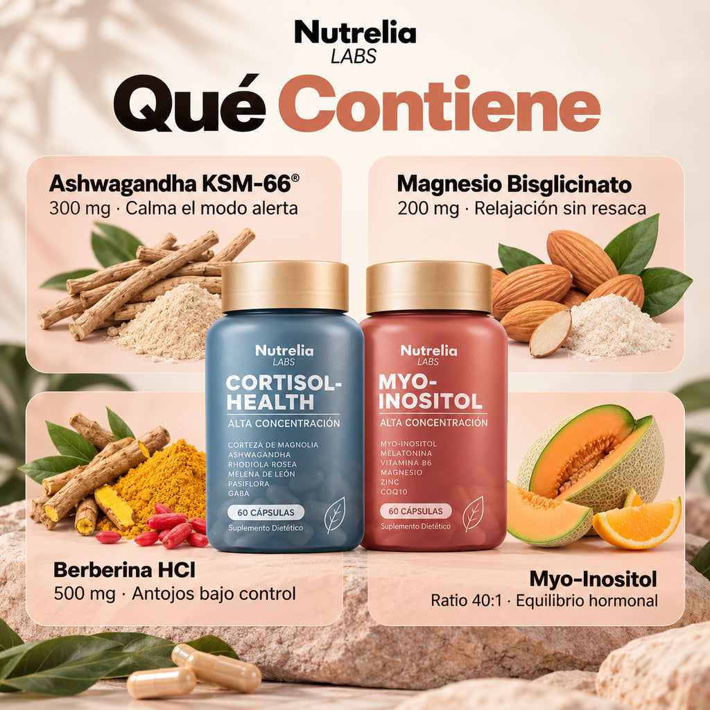 Nutrelia™ | Baja tu cortisol y recupera tu energía, sueño y ligereza en 14 días