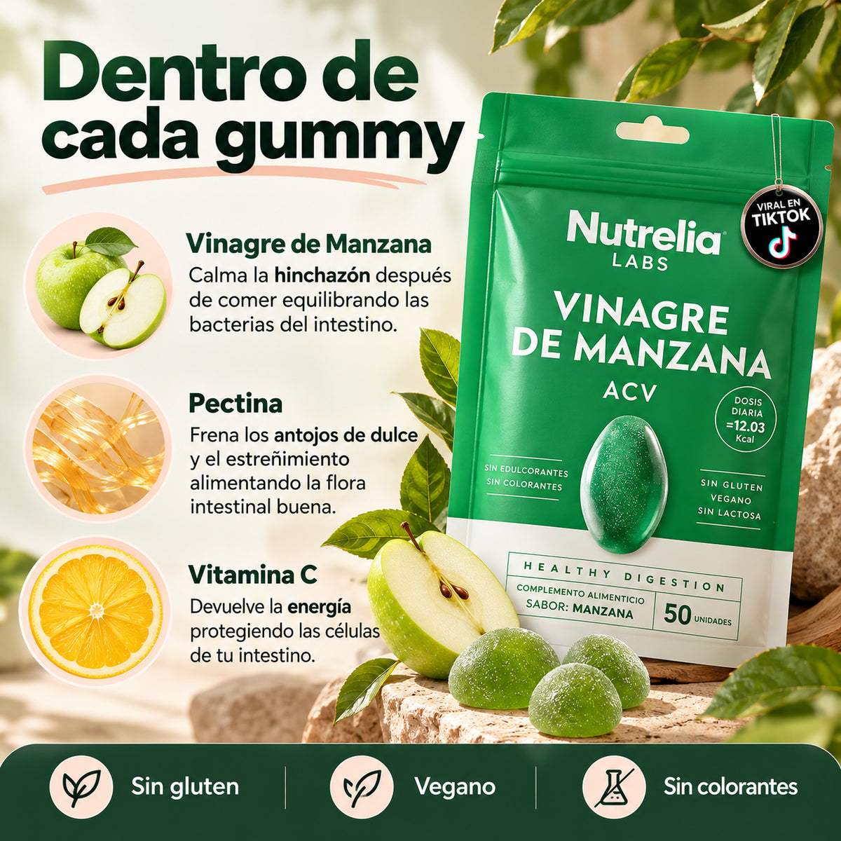 Vinagre de manzana, vitamina C y pectina