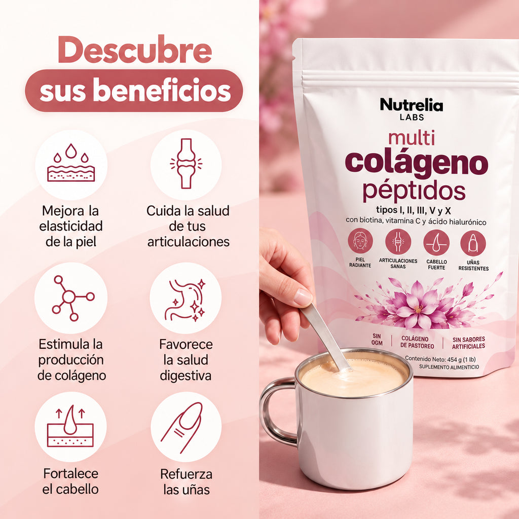 Nutrelia™ 5 en 1 Péptidos de Colágeno